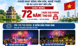 Pháo hoa nước lần đầu xuất hiện dịp chào mừng Ngày Giải phóng Thủ đô