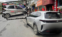Truy tìm tài xế ô tô màu xanh gây tai nạn liên hoàn trên phố Xã Đàn