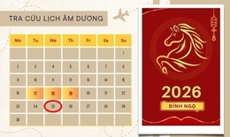 Lịch âm 25/2 - Âm lịch hôm nay 25/2 - Lịch vạn niên ngày 25/2/2026