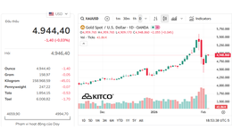 Giá vàng thế giới tăng mạnh nhất trong một ngày, âm thầm tiến đến 6.000 USD