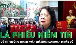 Cử tri phường Thanh Xuân, Hà Nội hân hoan đi bầu cử