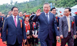 Tổng Bí thư Tô Lâm cùng lãnh đạo Đảng, Nhà nước dự lễ khởi công 121 trường nội trú liên cấp 