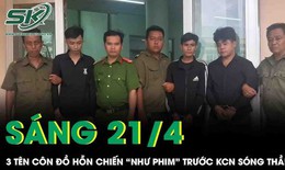 3 tên côn đồ cầm hung khí truy sát nhau kinh hoàng, gây náo loạn trước KCN Sóng Thần
