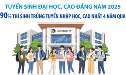 Tuyển sinh đại học, cao đẳng năm 2025: 90% thí sinh trúng tuyển nhập học, cao nhất 4 năm qua