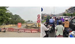 Đi sớm vẫn tắc đường, nhịp sống người Hà Nội xáo trộn vì cấm cầu Long Biên