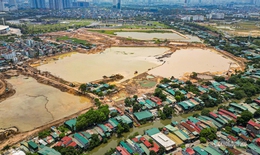 Hồ điều hòa Phú Đô tăng tốc trước mùa mưa ở Hà Nội