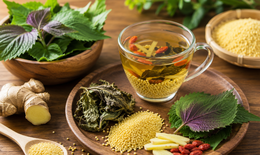Công thức trà tía tô dưỡng sinh hỗ trợ tỳ vị trong mùa hè