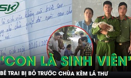 Bé trai 3 ngày tuổi nằm trước cổng chùa kèm bức thư của người mẹ ‘Con là sinh viên không nuôi được cháu’