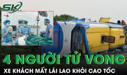 Xe khách mất lái lao khỏi cao tốc Pháp Vân – Cầu Giẽ, 4 người tử vong