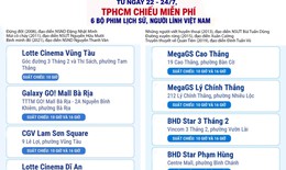 Chi tiết 57 cụm rạp ở TPHCM chiếu phim miễn phí từ 22 đến 24/7