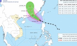 Bão số 2 đang giật cấp 13 trên Biển Đông