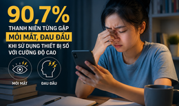 Hơn 90% thanh niên từng mỏi mắt, đau đầu vì dùng thiết bị số cường độ cao