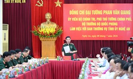 Đại tướng Phan Văn Giang làm việc với Nghệ An về phát triển kinh tế gắn quốc phòng, an ninh