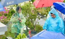 Xúc động những cụ bà Hà Nội 'đội' mưa vượt gần 100 km đến nghĩa trang để thực hành lễ Vu Lan