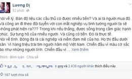 Thành Lương thẳng thắn nói về nghi vấn bán độ