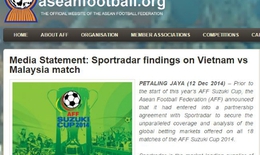 AFF không thấy dấu hiệu dàn xếp tỷ số trận Việt Nam thua Malaysia