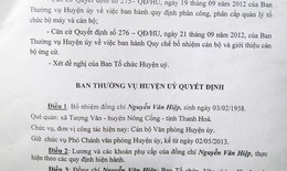Sẽ thu hồi quyết định bổ nhiệm lái xe làm Phó chánh văn phòng huyện ủy