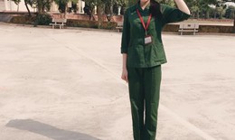 Hoa hậu Kỳ Duyên xinh ngất ngây trong trang phục lính