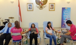 Đại sứ quán và cộng đồng Indonesia hiến máu nhân đạo