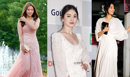 Váy dạ tiệc tuổi 30+ theo phong cách Song Hye Kyo và Park Shin Hye