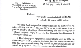 Thủ tướng chỉ đạo xử lý hậu quả vụ cháy Rạng Đông