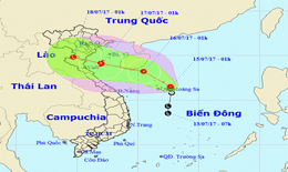 Áp thấp nhiệt đới dễ mạnh lên thành bão giật cấp 10, hướng vào Hải Phòng-Nghệ An