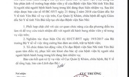 Bộ Y tế đề nghị  truy cứu tr&#225;ch nhiệm đối tượng h&#224;nh hung nh&#226;n vi&#234;n y tế BV Sản Nhi Y&#234;n B&#225;i