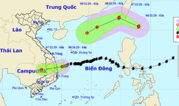 Áp thấp nhiệt đới áp sát Quảng Ngãi - Phú Yên, xuất hiện bão mới gần Biển Đông