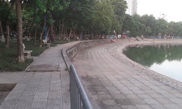 Hà Nội vắng người tập thể dục bên hồ