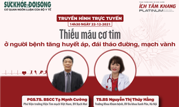 Truyền h&#236;nh trực tuyến: Thiếu m&#225;u cơ tim ở người bệnh tăng huyết &#225;p, đ&#225;i th&#225;o đường, mạch v&#224;nh