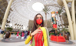 Hoa hậu H’Hen Ni&#234; quảng b&#225; &#225;o d&#224;i Việt tại World Expo Dubai 2020