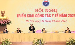 Hội nghị triển khai c&#244;ng t&#225;c y tế năm 2023 kết nối trực tuyến 63 điểm cầu