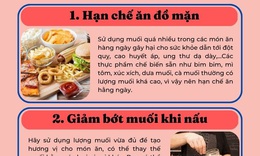 [Infographic] - 5 c&#225;ch gi&#250;p bạn giảm bớt lượng muối trong khẩu phần ăn h&#224;ng ng&#224;y