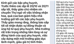 Phụ huynh cảm động khi nhận tin nhắn kh&#244;ng nhận qu&#224; 20/10, 20/11 của thầy c&#244; gi&#225;o