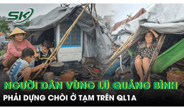 Nh&#224; bị nhấn ch&#236;m trong &#39;biển nước&#39;, người d&#226;n Quảng B&#236;nh phải dựng ch&#242;i ở tạm tr&#234;n QL1A 