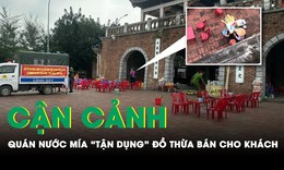 Cận cảnh qu&#225;n nước m&#237;a ở đền Trần &#39;tận dụng&#39; đồ thừa của kh&#225;ch trước b&#225;n cho kh&#225;ch sau