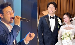 Bố B&#236;nh &#39;Cha t&#244;i người ở lại&#39; h&#225;t trong đ&#225;m cưới của &#39;con g&#225;i&#39; Ngọc Huyền