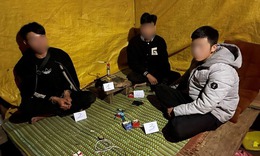 Bắt nhóm thanh niên trốn vào chòi cà phê sử dụng ma túy