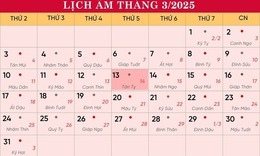 Lịch &#226;m 13/3 - &#194;m lịch h&#244;m nay 13/3 - Lịch vạn ni&#234;n ng&#224;y 13/3/2025