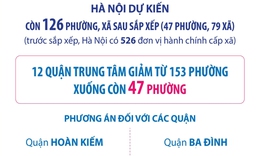 Hà Nội: Dự kiến còn 126 phường, xã sau sắp xếp (47 phường, 79 xã)