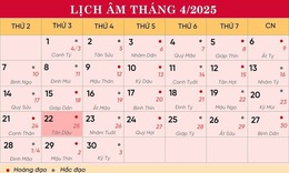 Lịch âm 22/4 - Âm lịch hôm nay 22/4 - Lịch vạn niên ngày 22/4/2025