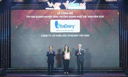 VitaDairy top 1 tăng trưởng nhanh nhất ng&#224;nh sữa Việt Nam 2025