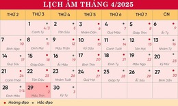 Lịch âm 29/4 - Âm lịch hôm nay 29/4 - Lịch vạn niên ngày 29/4/2025