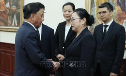 Lãnh đạo Đảng, Nhà nước và các bộ, ngành, đoàn thể đến viếng đồng chí Khamtay Siphandone