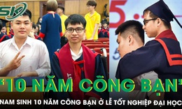 Nam sinh ‘10 năm c&#245;ng bạn đến trường’ nay c&#245;ng bạn l&#234;n nhận bằng giỏi tại lễ tốt nghiệp