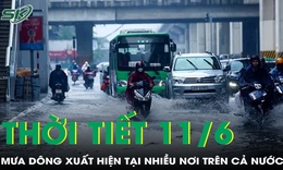Thời tiết 11/6: Mưa dông xuất hiện nhiều nơi trên cả nước