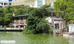 Cận cảnh tháo dỡ Hàm Cá mập và một phần nhà hàng Thủy Tạ bên hồ Gươm