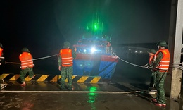 Ứng cứu tàu cá Quảng Ngãi đứt neo khi đang trú bão