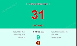 Lịch âm 31/8 - Âm lịch hôm nay 31/8 - Lịch vạn niên ngày 31/8/2025