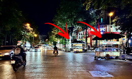 300m đường, 30 ô tô đỗ sau biển cấm, hàng chục quán lấn chiếm vỉa ở phường Hoàng Liệt